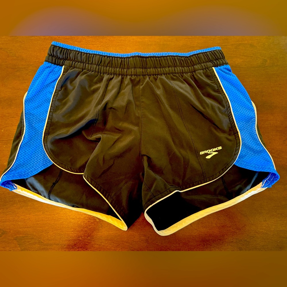 Brooks Black and Blue Athletic Shorts